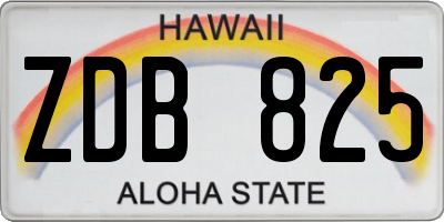 HI license plate ZDB825