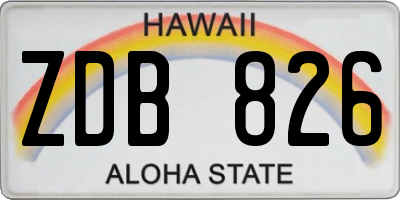 HI license plate ZDB826