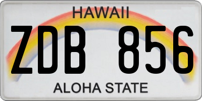 HI license plate ZDB856