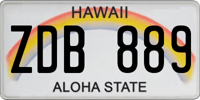 HI license plate ZDB889