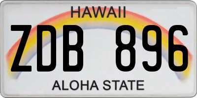 HI license plate ZDB896