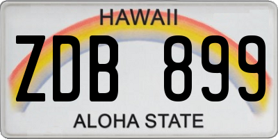 HI license plate ZDB899