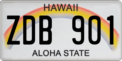 HI license plate ZDB901