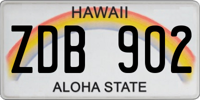 HI license plate ZDB902
