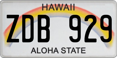 HI license plate ZDB929