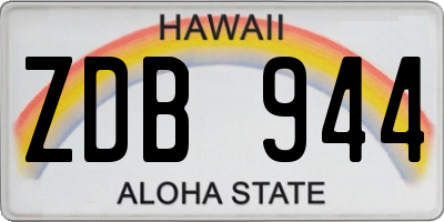 HI license plate ZDB944