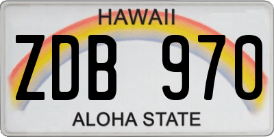 HI license plate ZDB970