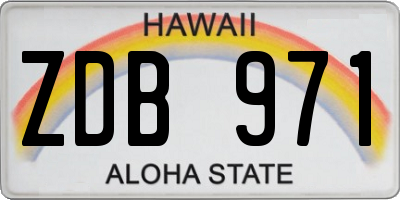 HI license plate ZDB971