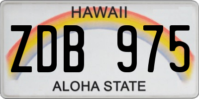 HI license plate ZDB975