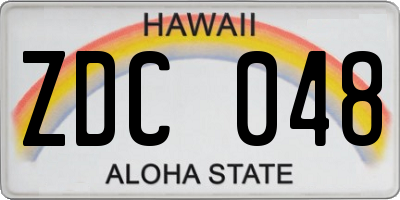 HI license plate ZDC048
