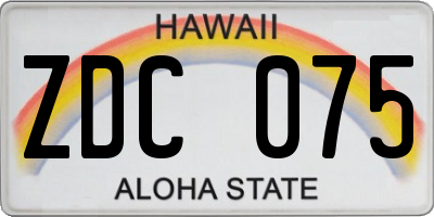 HI license plate ZDC075