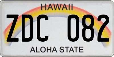 HI license plate ZDC082