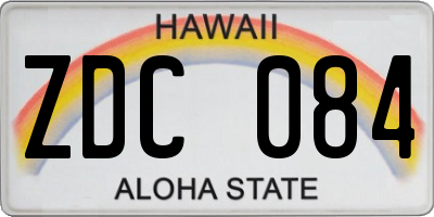 HI license plate ZDC084