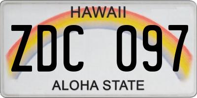HI license plate ZDC097