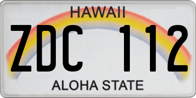 HI license plate ZDC112