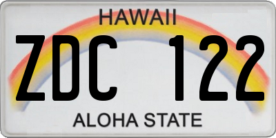 HI license plate ZDC122