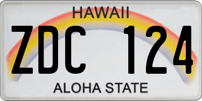 HI license plate ZDC124