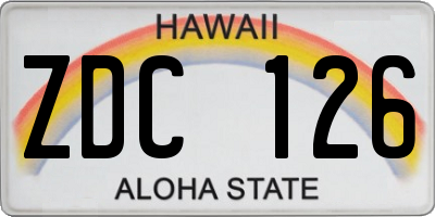 HI license plate ZDC126