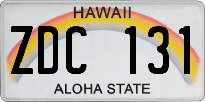 HI license plate ZDC131