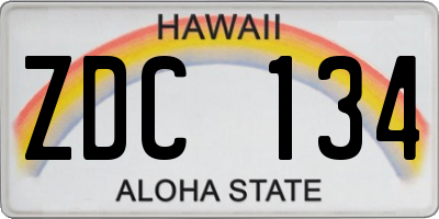 HI license plate ZDC134