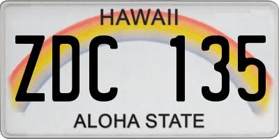 HI license plate ZDC135
