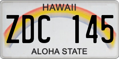 HI license plate ZDC145