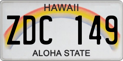 HI license plate ZDC149