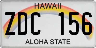 HI license plate ZDC156