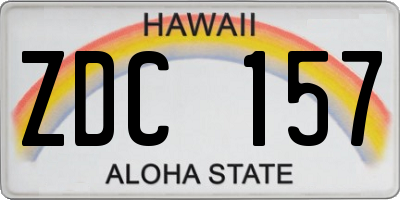HI license plate ZDC157
