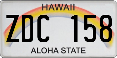 HI license plate ZDC158