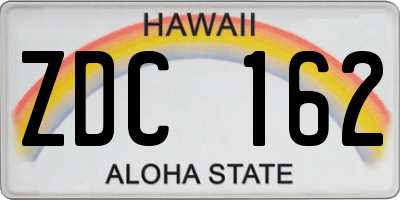 HI license plate ZDC162