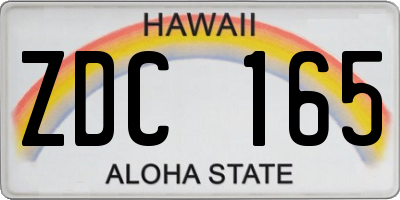 HI license plate ZDC165