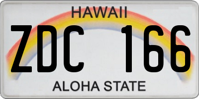 HI license plate ZDC166