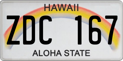 HI license plate ZDC167