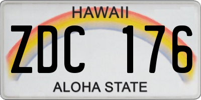 HI license plate ZDC176