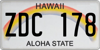 HI license plate ZDC178