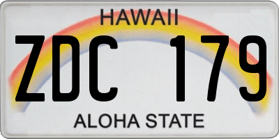 HI license plate ZDC179
