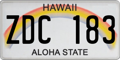 HI license plate ZDC183