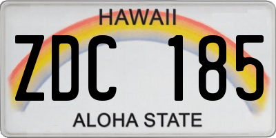 HI license plate ZDC185