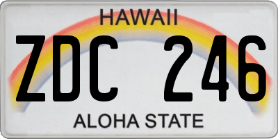 HI license plate ZDC246