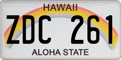 HI license plate ZDC261