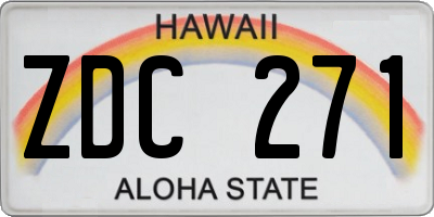 HI license plate ZDC271