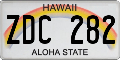 HI license plate ZDC282
