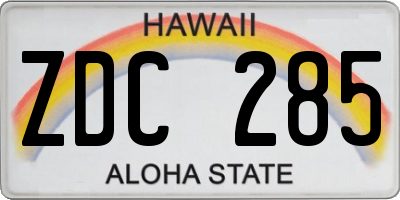 HI license plate ZDC285