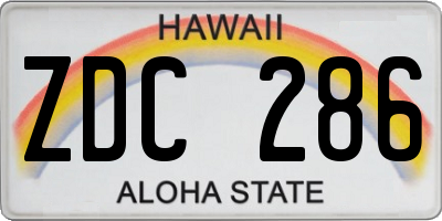 HI license plate ZDC286