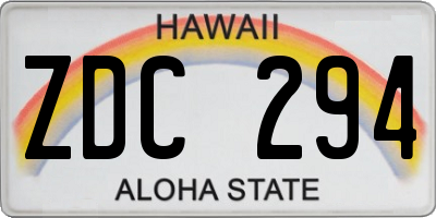 HI license plate ZDC294
