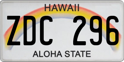 HI license plate ZDC296