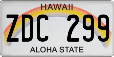 HI license plate ZDC299