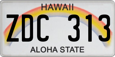 HI license plate ZDC313