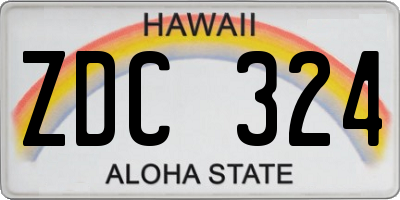 HI license plate ZDC324